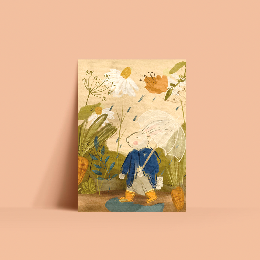 Motiv podzimní králíček